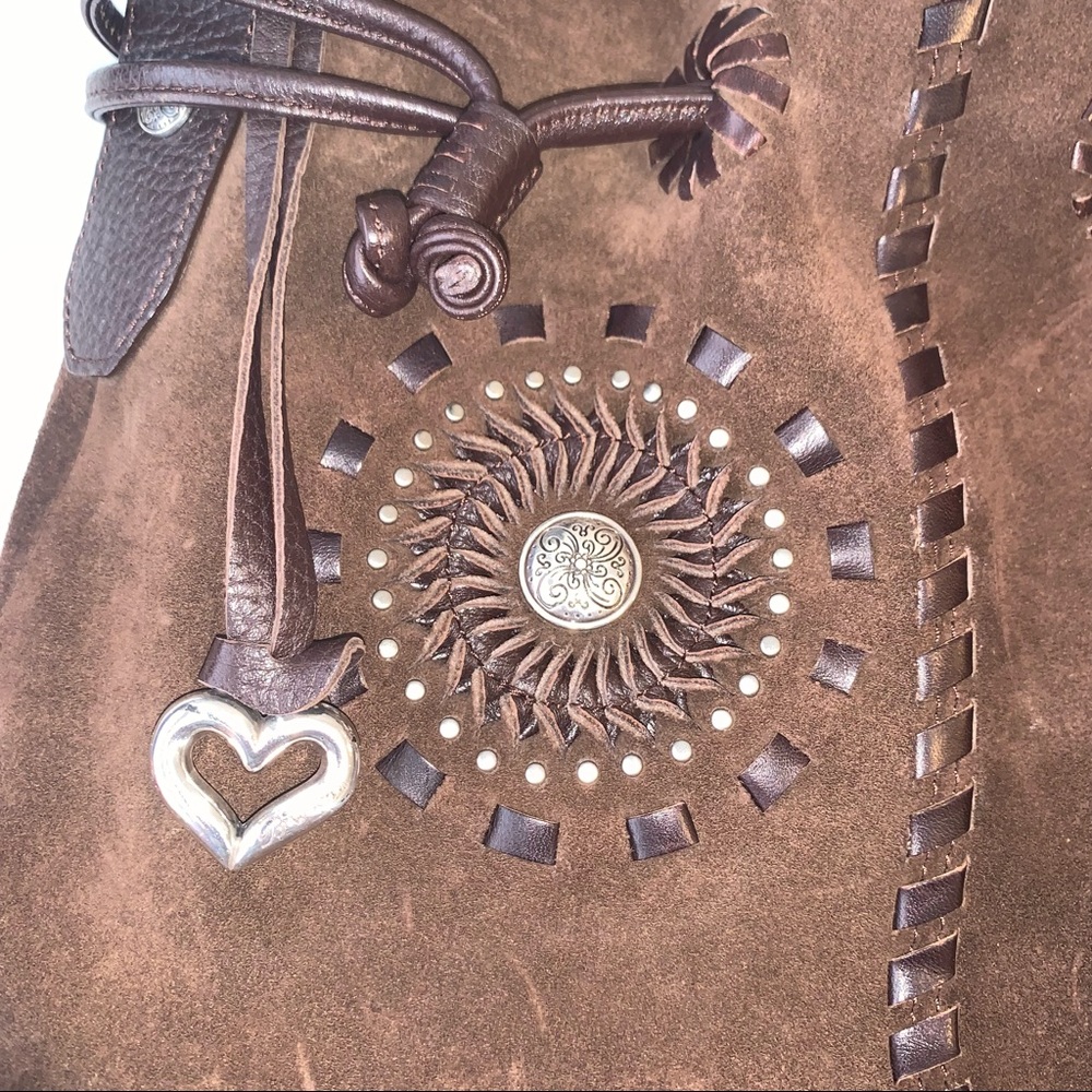 Brighton Suede Large Drawstring Bag - image 3